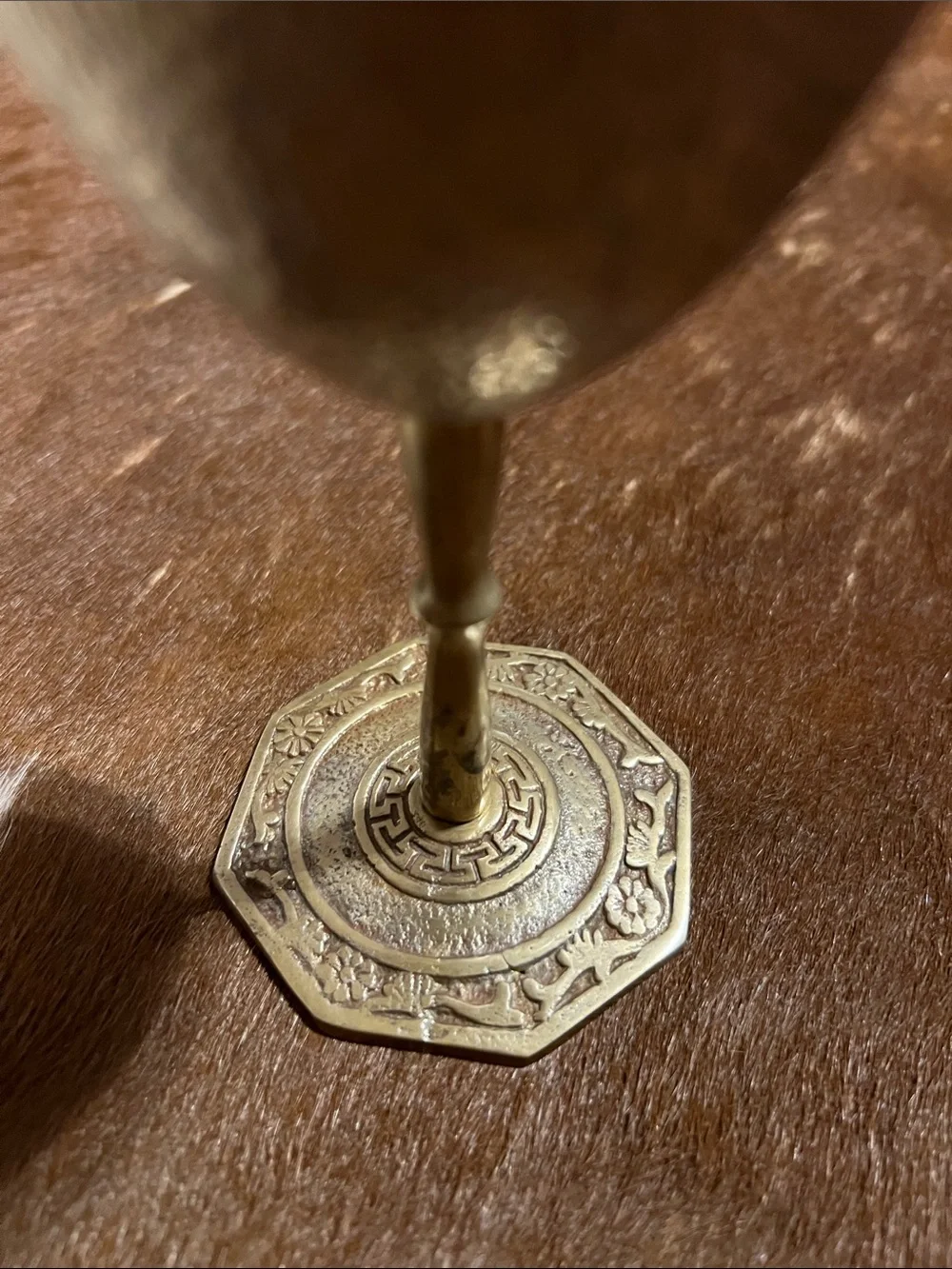 Antique-Style Brass Wine Goblet Korea